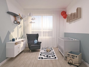 Pokój dla chłopca - Średni biały szary pokój dziecka dla chłopca dla dziewczynki dla niemowlaka, st ... - zdjęcie od KAROLINA POPIEL - ARCHITEKTURA WNĘTRZ