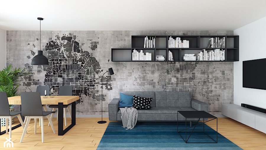 Mieszkanie na Zabłociu 2. - Salon, styl nowoczesny - zdjęcie od KAROLINA POPIEL - ARCHITEKTURA WNĘTRZ