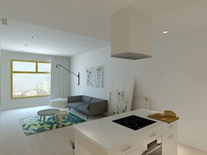 Projekt mieszkania dla dwojga - Salon, styl minimalistyczny - zdjęcie od KAROLINA POPIEL - ARCHITEKTURA WNĘTRZ