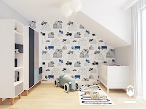 Dom pod Krakowem II - Średni biały szary pokój dziecka dla niemowlaka dla chłopca, styl skandynawski - zdjęcie od KAROLINA POPIEL - ARCHITEKTURA WNĘTRZ