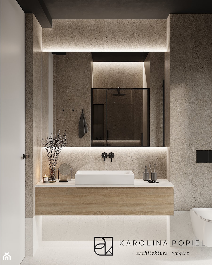 Mała łazienka z prysznicem - zdjęcie od KAROLINA POPIEL - ARCHITEKTURA WNĘTRZ