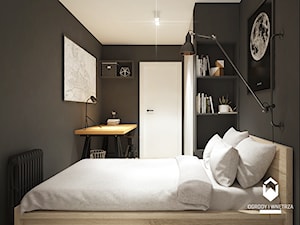 Remont mieszkania w starym budownictwie - Mały czarny pokój dziecka dla nastolatka dla chłopca dla dziewczynki, styl skandynawski - zdjęcie od KAROLINA POPIEL - ARCHITEKTURA WNĘTRZ