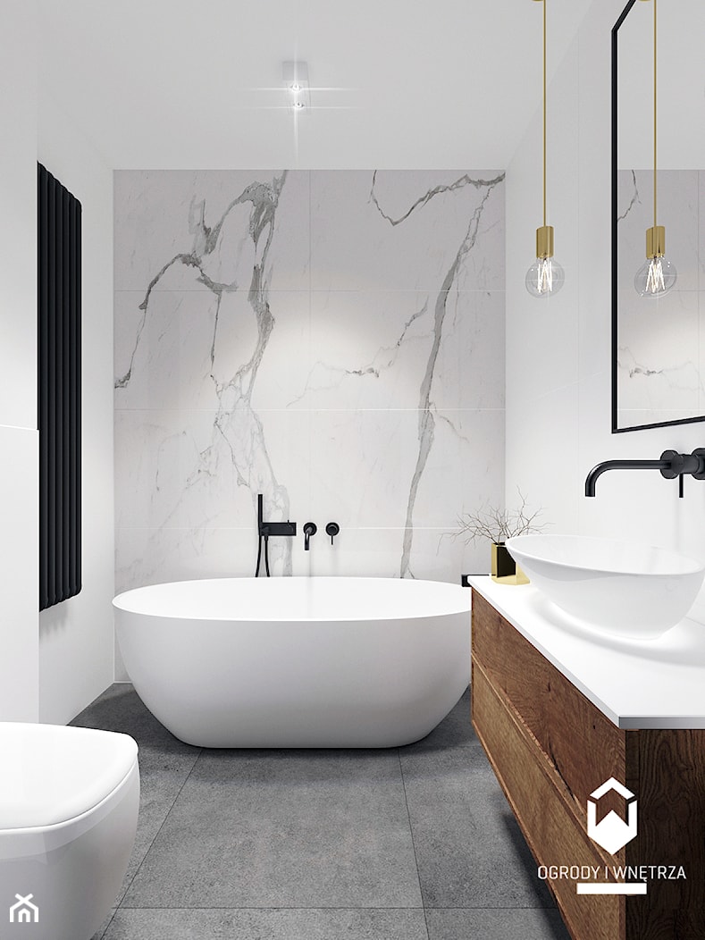 łazienka z wanną - zdjęcie od KAROLINA POPIEL - ARCHITEKTURA WNĘTRZ - Homebook