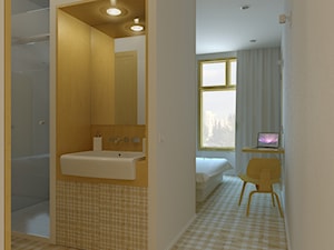 Projekt mieszkania dla dwojga - Łazienka, styl minimalistyczny - zdjęcie od KAROLINA POPIEL - ARCHITEKTURA WNĘTRZ