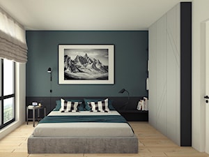 Mieszkanie na Zabłociu 2. - Średnia biała zielona sypialnia, styl nowoczesny - zdjęcie od KAROLINA POPIEL - ARCHITEKTURA WNĘTRZ