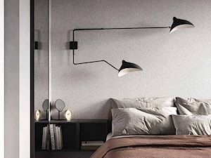 Sypialnia z kinkietami i lustrem - zdjęcie od KAROLINA POPIEL - ARCHITEKTURA WNĘTRZ