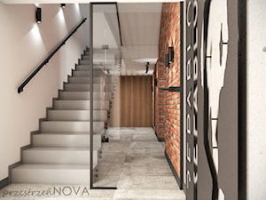 Przestrzeń biurowa firmy Repablo - Duże białe szare biuro, styl industrialny - zdjęcie od przestrzeńNOVA