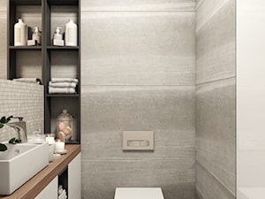 TOALETA POD SCHODAMI - Mała na poddaszu bez okna z lustrem łazienka, styl nowoczesny - zdjęcie od przestrzeńNOVA