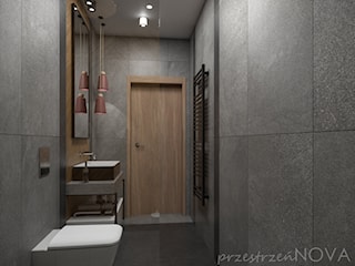 Wąska łazienka z prysznicem walk-in