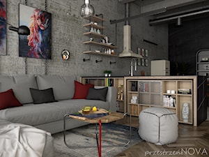 HARD LOFT - Salon, styl industrialny - zdjęcie od przestrzeńNOVA