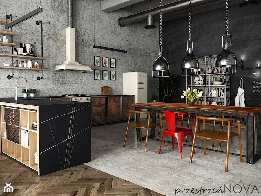 HARD LOFT - Kuchnia, styl industrialny - zdjęcie od przestrzeńNOVA