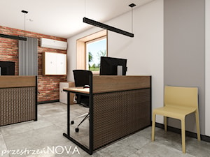 Przestrzeń biurowa firmy Repablo - Średnie białe szare biuro, styl industrialny - zdjęcie od przestrzeńNOVA