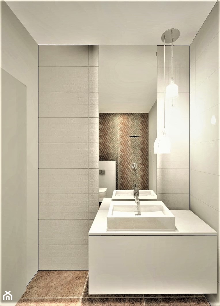 Rewal, Oasis - Łazienki - Mała bez okna z lustrem łazienka, styl rustykalny - zdjęcie od WKWADRAT - PRACOWNIA ARANŻACJI WNĘTRZ