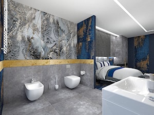 Projekt koncepcyjny łazienki w dwuosobowym apartamencie w hotelu**** - Wnętrza publiczne, styl nowoczesny - zdjęcie od WKWADRAT - PRACOWNIA ARANŻACJI WNĘTRZ
