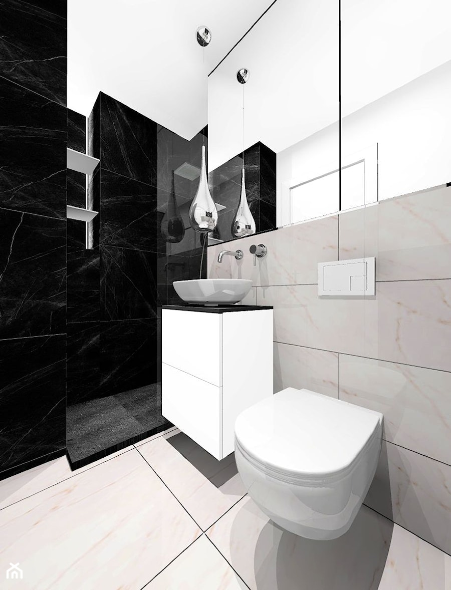 Mała łazienka - Łazienka, styl nowoczesny - zdjęcie od WKWADRAT - PRACOWNIA ARANŻACJI WNĘTRZ