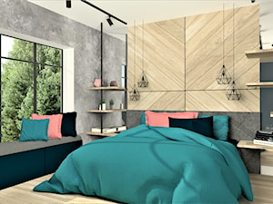 Sypialnia - Średnia szara sypialnia, styl rustykalny - zdjęcie od WKWADRAT - PRACOWNIA ARANŻACJI WNĘTRZ