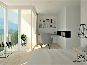 Sypialnia Jasna z garderobą - Sypialnia, styl minimalistyczny - zdjęcie od WKWADRAT - PRACOWNIA ARANŻACJI WNĘTRZ