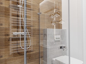 Projekt gościnnej łazienki w domku jednorodzinnym - Mała bez okna łazienka, styl nowoczesny - zdjęcie od WKWADRAT - PRACOWNIA ARANŻACJI WNĘTRZ