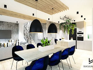 Kuchnia z jadalnią w domu pod Toruniem - Jadalnia, styl nowoczesny - zdjęcie od WKWADRAT - PRACOWNIA ARANŻACJI WNĘTRZ