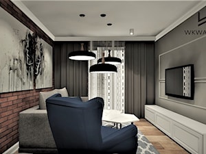 Apartament na wynajem w Kołobrzegu 2 - Średni czarny salon, styl glamour - zdjęcie od WKWADRAT - PRACOWNIA ARANŻACJI WNĘTRZ