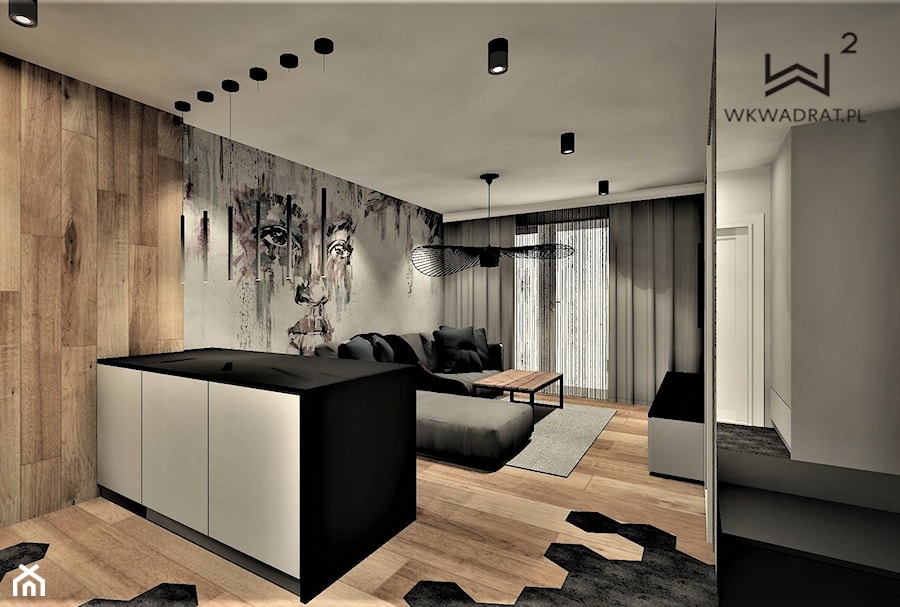Apartament na wynajem w Kołobrzegu - Salon, styl minimalistyczny - zdjęcie od WKWADRAT - PRACOWNIA ARANŻACJI WNĘTRZ