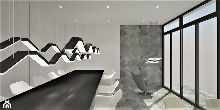 Projekt biura - Średnie białe szare biuro, styl nowoczesny - zdjęcie od WKWADRAT - PRACOWNIA ARANŻACJI WNĘTRZ