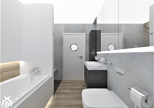 Łazienka Morsa - Średnia bez okna z lustrem łazienka, styl nowoczesny - zdjęcie od WKWADRAT - PRACOWNIA ARANŻACJI WNĘTRZ