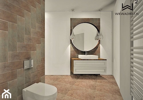 Łazienki Oasis, Rewal - Średnia bez okna z lustrem łazienka, styl rustykalny - zdjęcie od WKWADRAT - PRACOWNIA ARANŻACJI WNĘTRZ