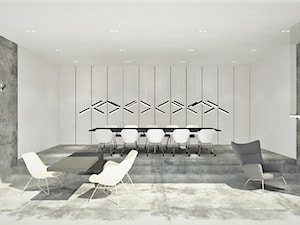 Projekt biura - Duże białe szare biuro, styl nowoczesny - zdjęcie od WKWADRAT - PRACOWNIA ARANŻACJI WNĘTRZ