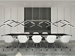 Projekt biura - Duże białe biuro, styl minimalistyczny - zdjęcie od WKWADRAT - PRACOWNIA ARANŻACJI WNĘTRZ