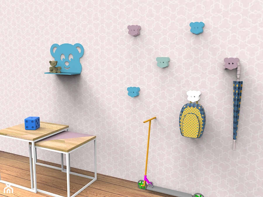 Półka ścienna Teddy Bear (niebieska) Wieszak ścienny Teddy Bear - zdjęcie od KIZO Design • Meble Nowoczesnych Wnętrz!