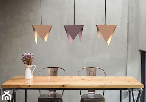 Lampa wisząca Origami potrójna (miedziana/chrome) - zdjęcie od KIZO Design • Meble Nowoczesnych Wnętrz!