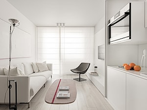simplyCity - Mały biały salon z kuchnią, styl nowoczesny - zdjęcie od Anna Maj Interiors