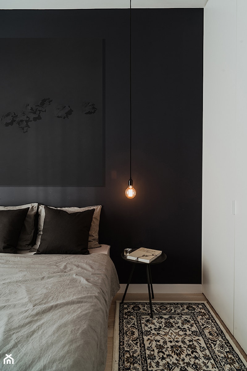 leyLines - Średnia biała czarna sypialnia, styl nowoczesny - zdjęcie od Anna Maj Interiors