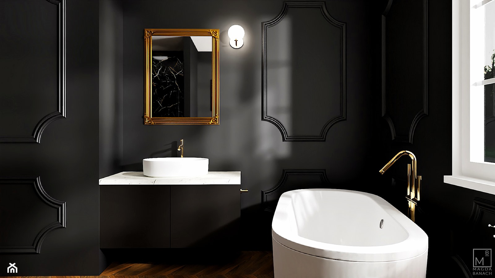 Czarna łazienka - zdjęcie od Magda Banach - Homebook