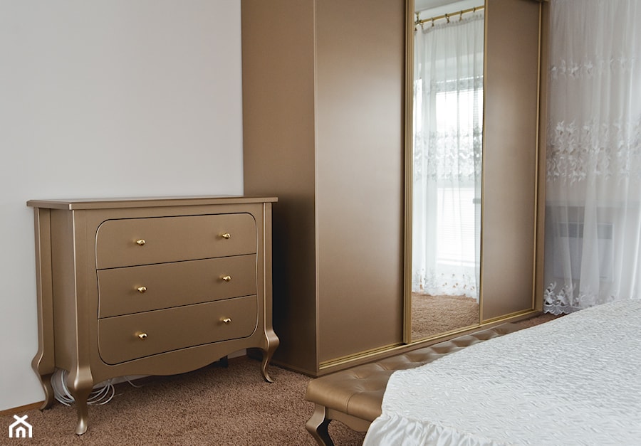 Pokój styl Art Deco - Mała szara sypialnia - zdjęcie od irfoto - fotografia wnętrz i architektury