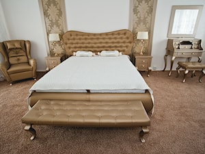 Pokój styl Art Deco - Średnia biała sypialnia, styl glamour - zdjęcie od irfoto - fotografia wnętrz i architektury