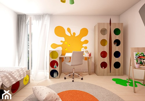 Pokój Plastyczki - Średni różowy pokój dziecka dla dziecka dla nastolatka dla chłopca dla dziewczynki, styl nowoczesny - zdjęcie od Sharing4Kids