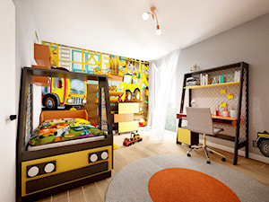 Pokój Bob Budowniczy - Średni szary pokój dziecka dla dziecka dla chłopca dla dziewczynki, styl nowoczesny - zdjęcie od Sharing4Kids