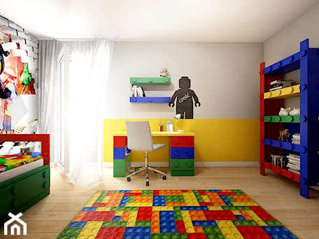 Aranżacje wnętrz - Pokój dziecka: Pokój Lego - Średni szary żółty pokój dziecka dla dziecka dla chłopca dla dziewczynki, styl nowoczesny - Sharing4Kids. Przeglądaj, dodawaj i zapisuj najlepsze zdjęcia, pomysły i inspiracje designerskie. W bazie mamy już prawie milion fotografii!