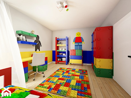 Aranżacje wnętrz - Pokój dziecka: Pokój Lego - Średni szary niebieski żółty pokój dziecka dla dziecka dla chłopca, styl nowoczesny - Sharing4Kids. Przeglądaj, dodawaj i zapisuj najlepsze zdjęcia, pomysły i inspiracje designerskie. W bazie mamy już prawie milion fotografii!