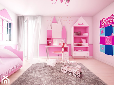 Aranżacje wnętrz - Pokój dziecka: Pokój Barbie - Średni różowy pokój dziecka dla dziecka dla dziewczynki, styl nowoczesny - Sharing4Kids. Przeglądaj, dodawaj i zapisuj najlepsze zdjęcia, pomysły i inspiracje designerskie. W bazie mamy już prawie milion fotografii!