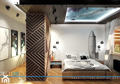pOR_08 - Picture&Space - Średnia szara sypialnia, styl nowoczesny - zdjęcie od Project[OR] Group