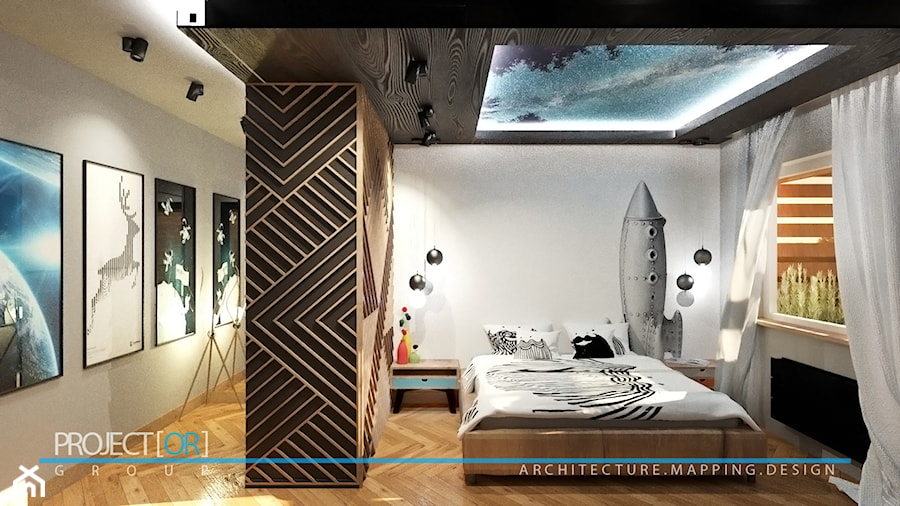 pOR_08 - Picture&Space - Średnia szara sypialnia, styl nowoczesny - zdjęcie od Project[OR] Group