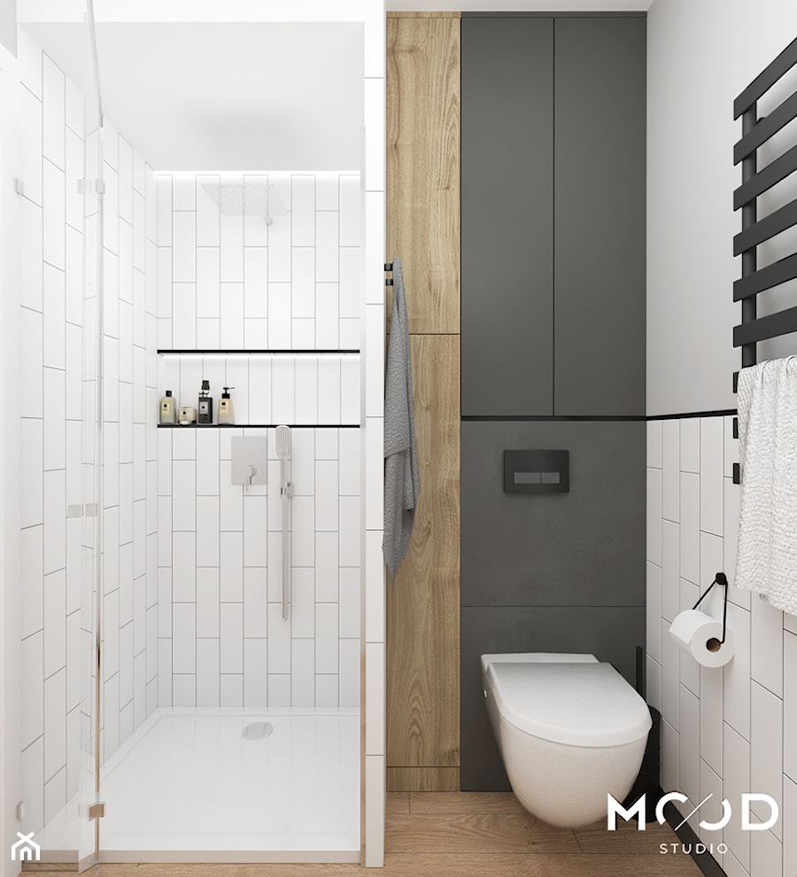 Łazienka - prysznic i toaleta - zdjęcie od MOOD-STUDIO