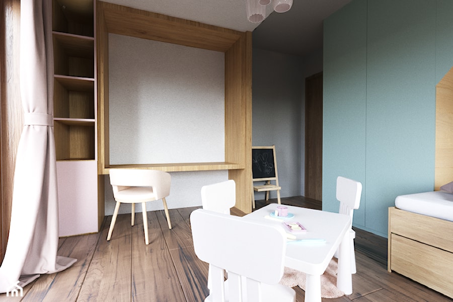 PROJEKT DOMU NA PODHALU - Średni biały niebieski pokój dziecka dla dziecka dla nastolatka dla chłopca dla dziewczynki, styl nowoczesny - zdjęcie od pracownia@6anstudio.pl
