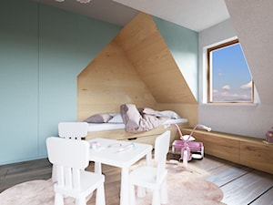 PROJEKT DOMU NA PODHALU - Duży biały pokój dziecka dla dziecka dla chłopca dla dziewczynki, styl nowoczesny - zdjęcie od pracownia@6anstudio.pl
