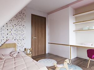 PROJEKT DOMU NA PODHALU - Średni biały pokój dziecka dla nastolatka dla dziewczynki, styl nowoczesny - zdjęcie od pracownia@6anstudio.pl