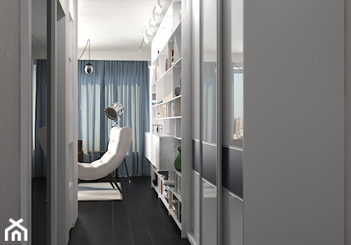 Projekt apartamentu typu studio - Średni biały hol / przedpokój, styl nowoczesny - zdjęcie od Oksana Koniuszewska