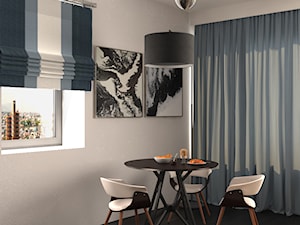 Projekt apartamentu typu studio - Mała biała jadalnia, styl nowoczesny - zdjęcie od Oksana Koniuszewska